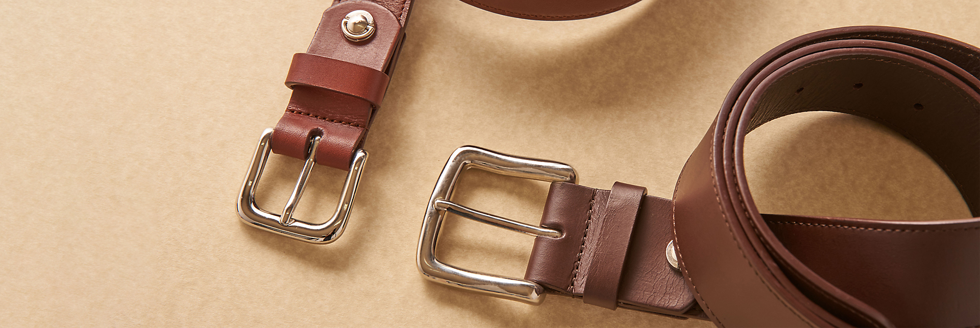 Elegant brown leather formal belt for business and office we