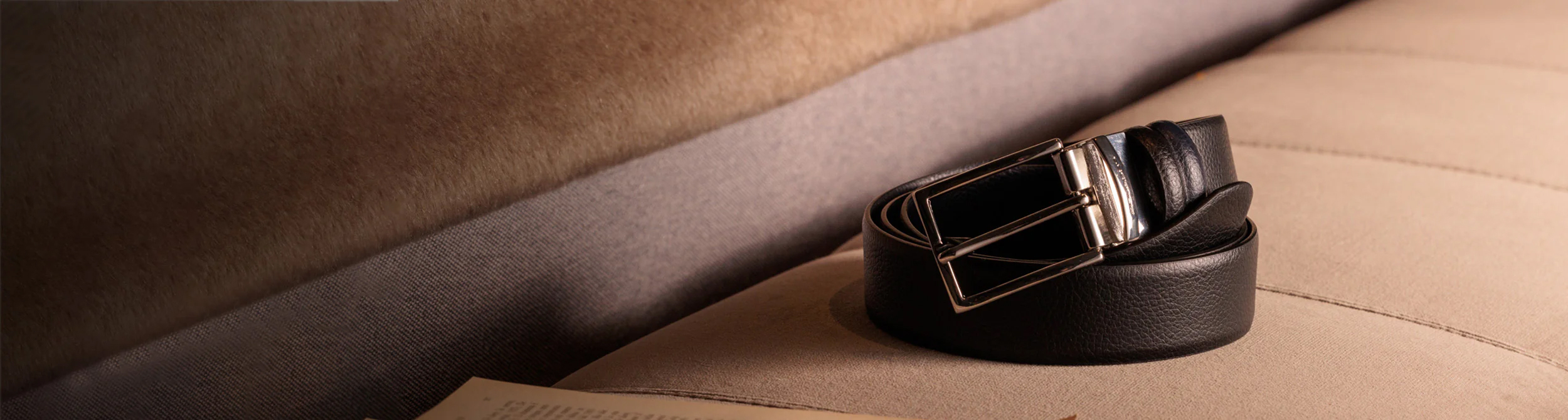 Premium black and brown reversible leather belt for men