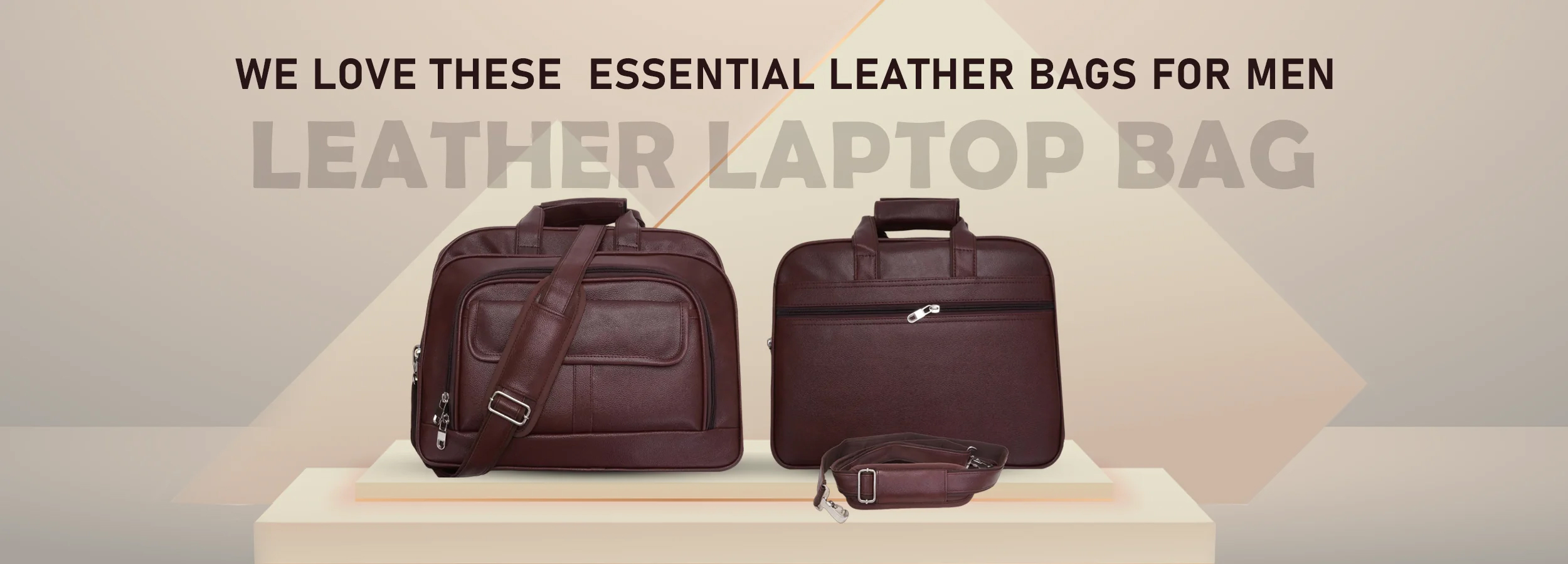 Premium brown leather laptop briefcase for men, perfect for business use