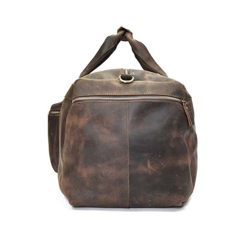 Buffalo leather bag, Full grain leather bag, Leather bag with brass buckles, YKK zipper leather bag, Spacious leather bag, Brown leather bag, Leather shoulder strap, Leather bag with external compartments, Premium leather bag, Durable leather bag, Leather bag for travel, Leather bag for men, Leather tote bag India, Brass hardware leather bag, Versatile leather bag