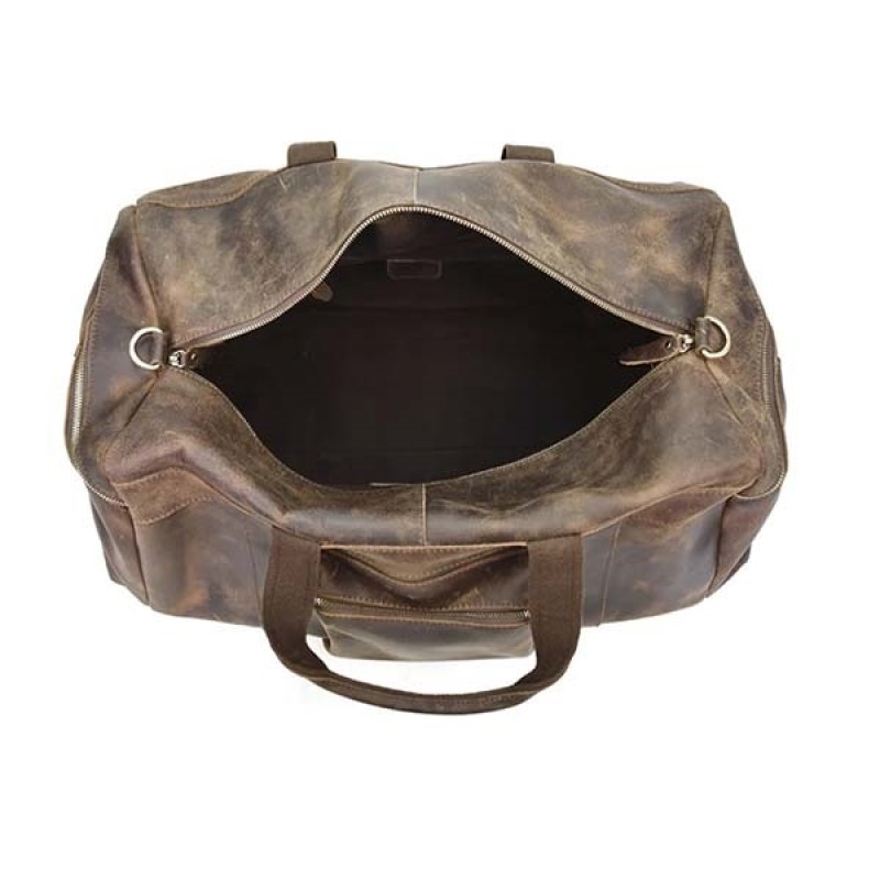 Buffalo leather bag, Full grain leather bag, Leather bag with brass buckles, YKK zipper leather bag, Spacious leather bag, Brown leather bag, Leather shoulder strap, Leather bag with external compartments, Premium leather bag, Durable leather bag, Leather bag for travel, Leather bag for men, Leather tote bag India, Brass hardware leather bag, Versatile leather bag