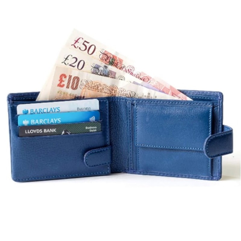 Leather wallet for men, RFID blocking wallet, zip around wallet, blue leather wallet, men’s premium wallet, wallet with zipper closure, wallet with coin pouch, genuine leather wallet, Delhi manufacturer, leather wallet supplier, leather wallet exporter, bulk order leather wallets